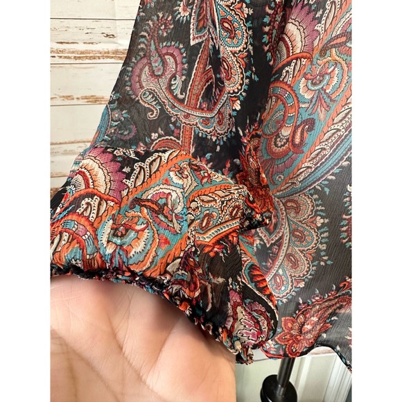 Banana Republic x Oliva Palermo Womens Sheer Paisley Blouse-XS - Picture 4 of 10